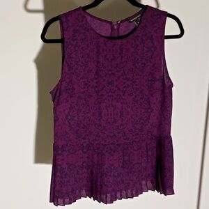 Banana Republic Semi Sheer Pleated Top Ptp 19.5"